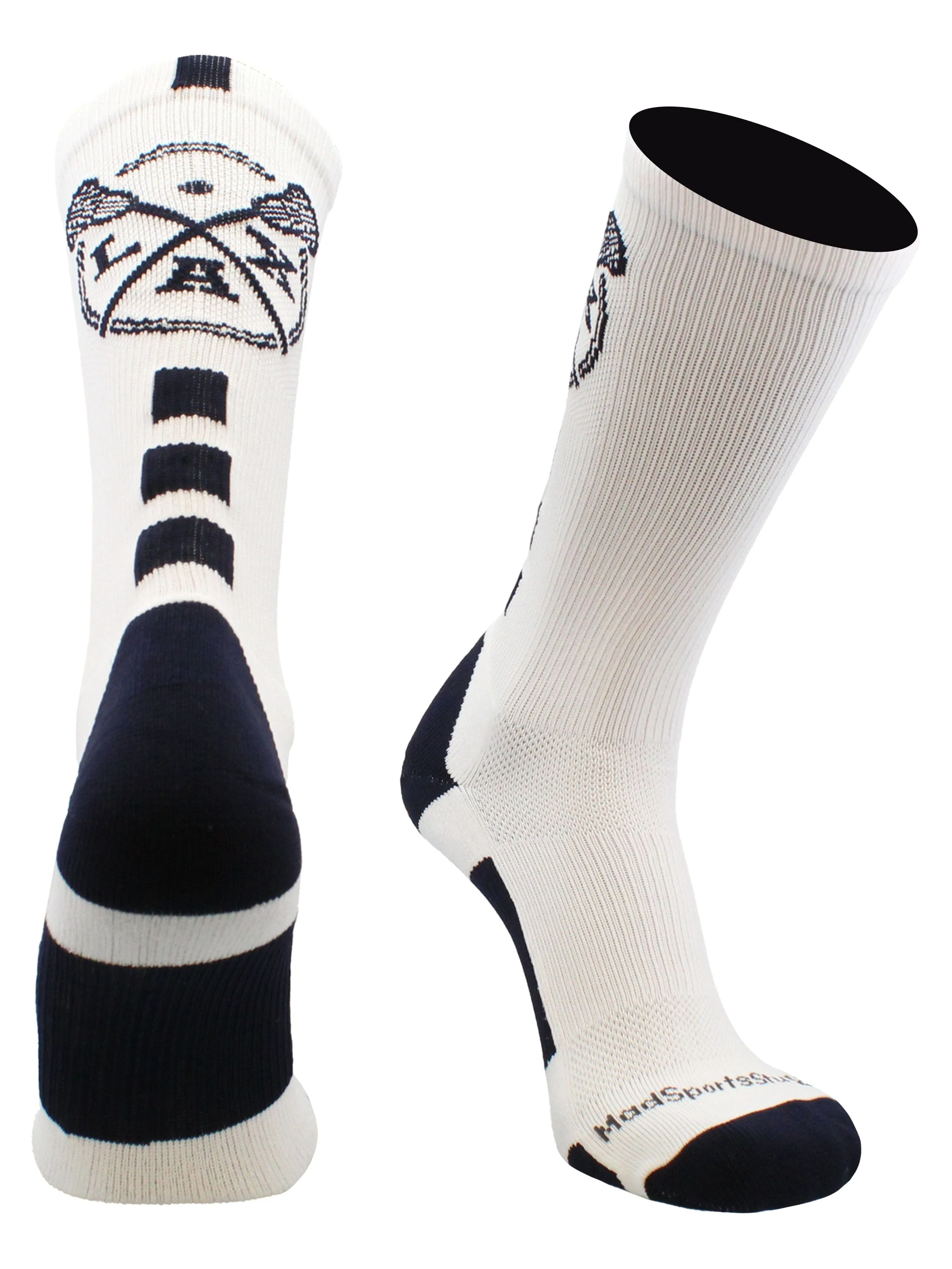 LAX Lacrosse Socks with Lacrosse Sticks Athletic Crew Socks (multiple colors)