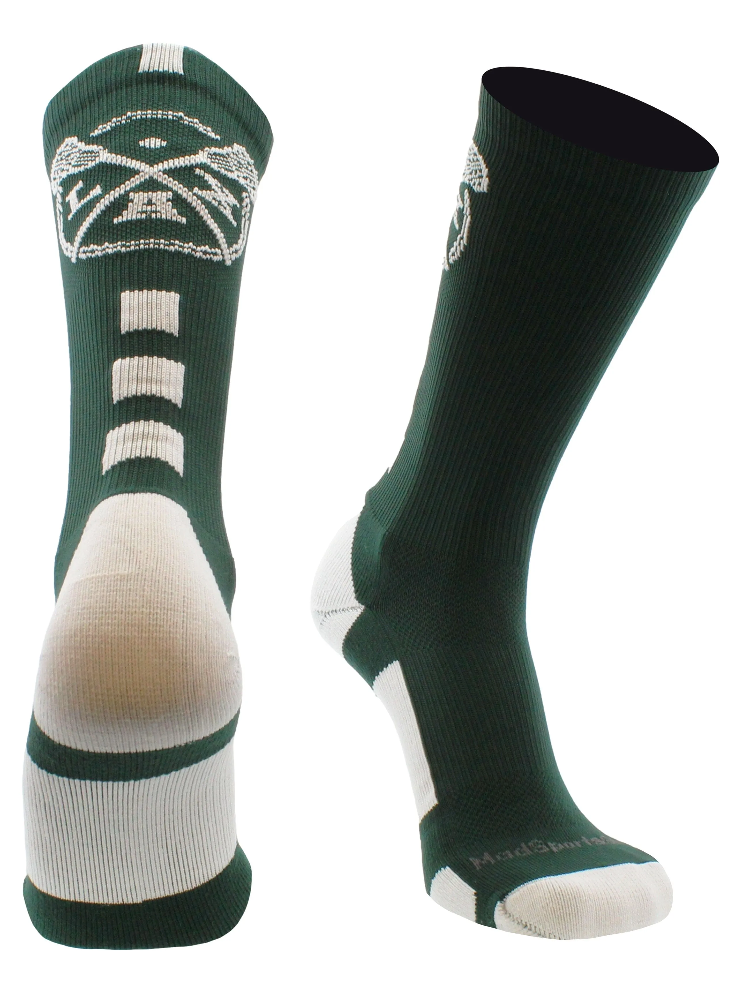 LAX Lacrosse Socks with Lacrosse Sticks Athletic Crew Socks (multiple colors)