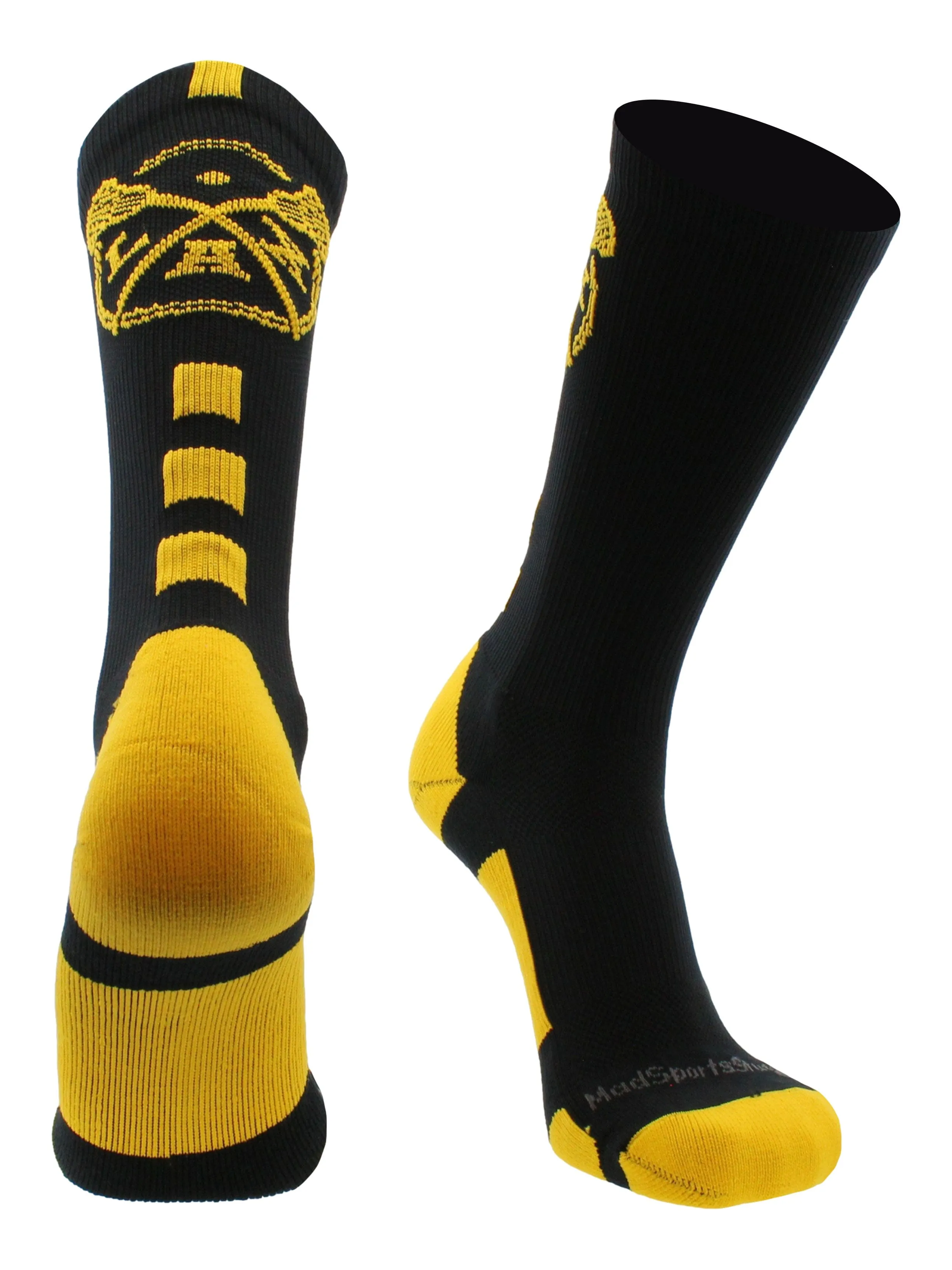 LAX Lacrosse Socks with Lacrosse Sticks Athletic Crew Socks (multiple colors)