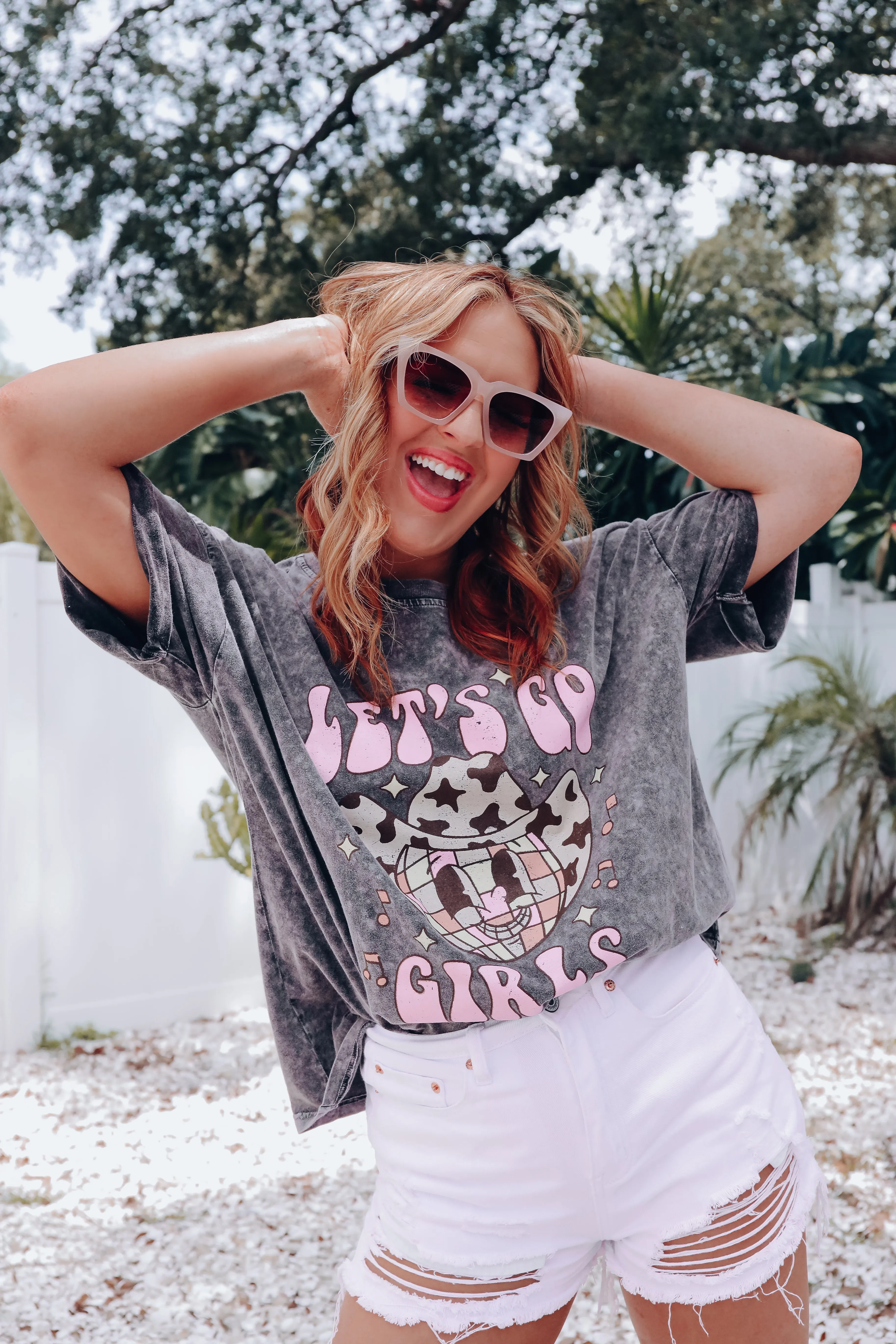 Let's Go Girls Disco Graphic Tee - Black
