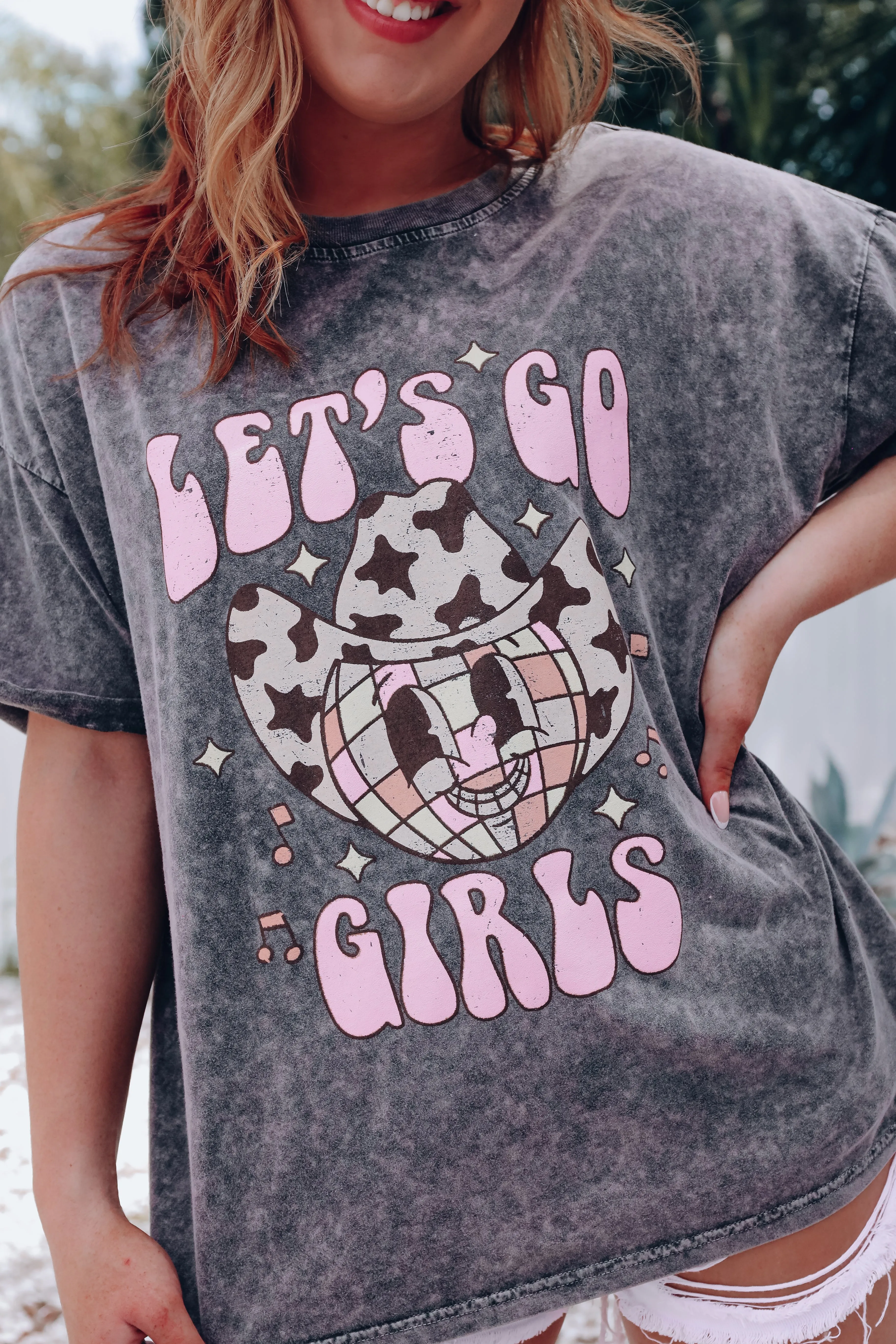 Let's Go Girls Disco Graphic Tee - Black