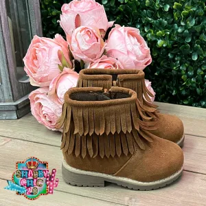Little Girls Fringed Booties