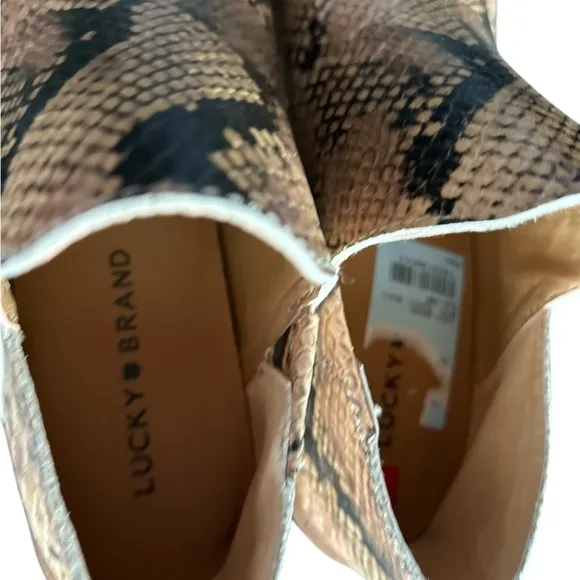 Lucky Brand‎ Women's Fausst Beige Snake Print Ankle Bootie 7