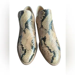 Lucky Brand‎ Women's Fausst Beige Snake Print Ankle Bootie 7