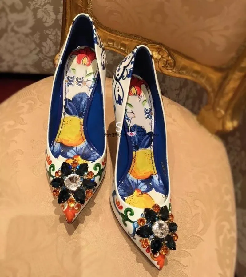 Luxury Bling Gemstone Crystal Pumps
