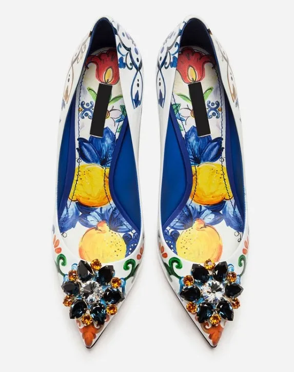 Luxury Bling Gemstone Crystal Pumps