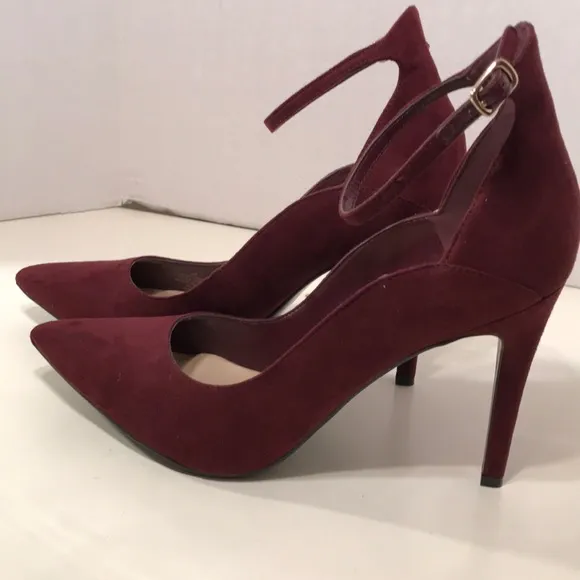 Marc Fisher Maroon Pointed Toe Ankle Strap Size 11