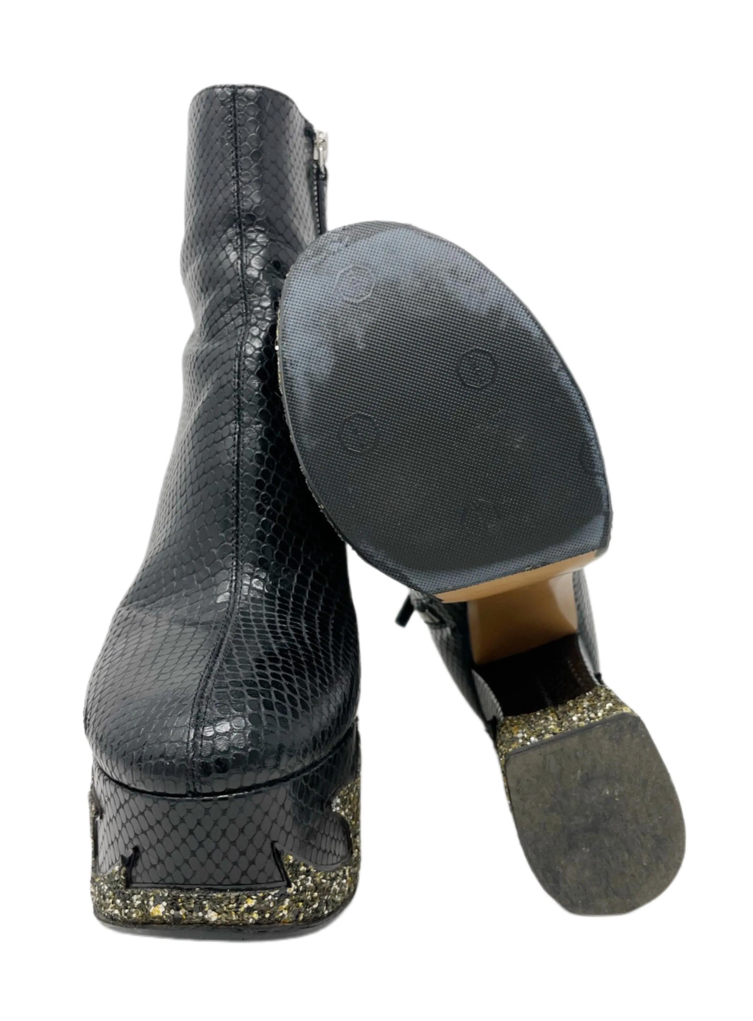 Marc Jacobs "Stasha" Snakeskin Embossed Booties, US 9