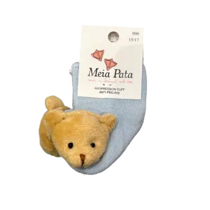 Meia Pata Teddy Bear Booties - Baby Blue