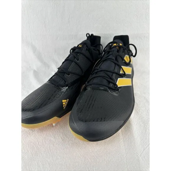 Men's ADIDAS Adizero Afterburner 8 Black Yellow Baseball Cleats H00974 SZ 15  A1