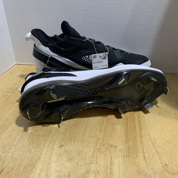 Men's Adidas Icon 7 Boost Baseball Metal Cleats Black Silver FY4178 size 11