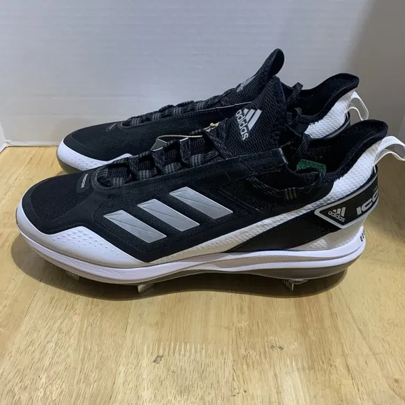 Men's Adidas Icon 7 Boost Baseball Metal Cleats Black Silver FY4178 size 11