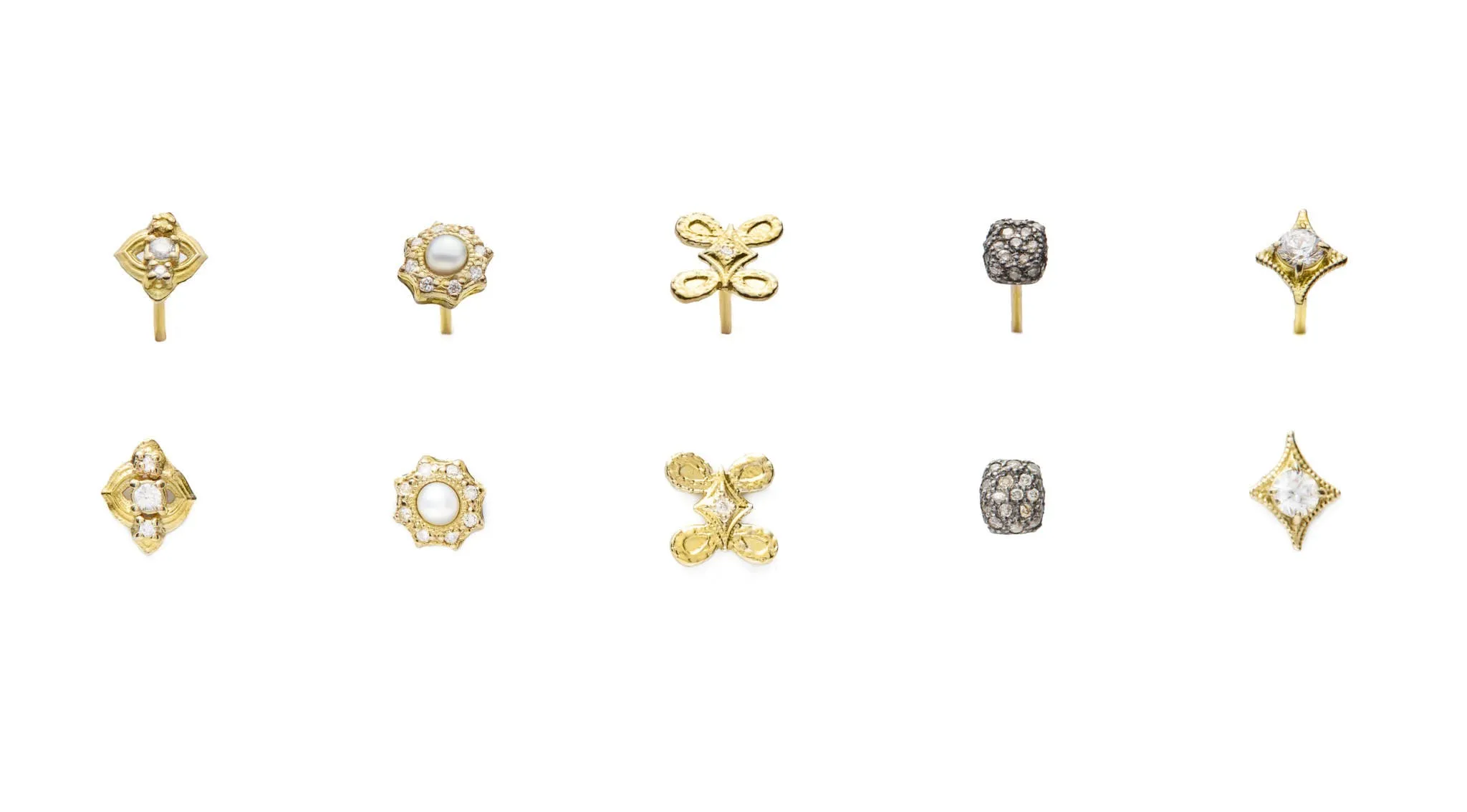 MINI CARVED SUNBURST STUD EARRINGS