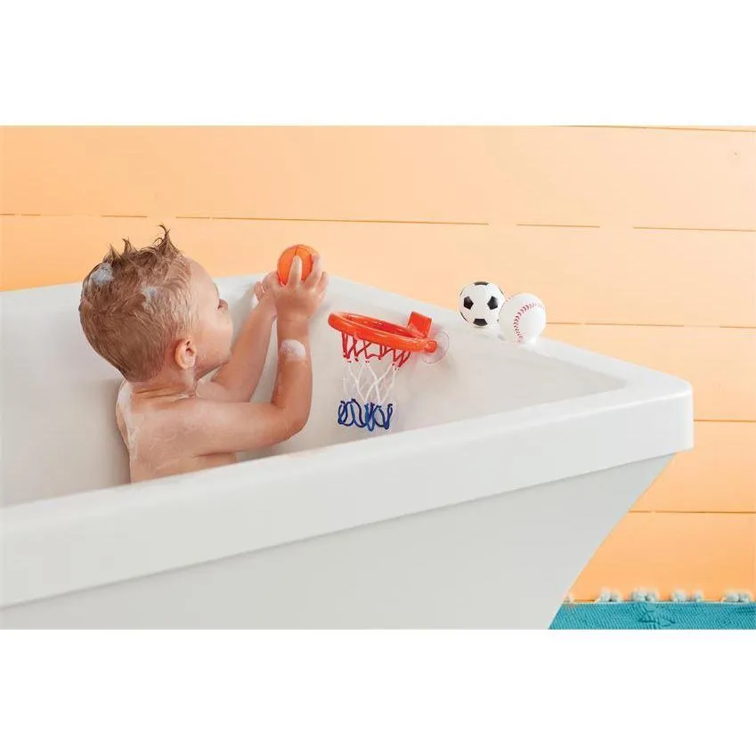 Mud Pie Rubber Bath Toys - Sports Net & Ball Squirtie Set