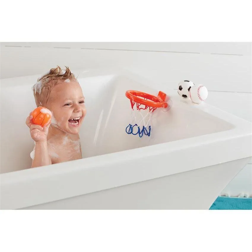 Mud Pie Rubber Bath Toys - Sports Net & Ball Squirtie Set