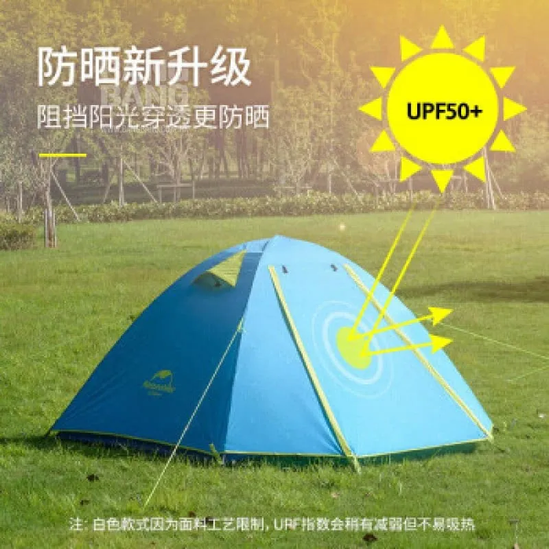 NatureHike P Series lightweight outdoor camping tent Double Pole (NH18Z022-P) | Design double internal and external accounts - Light Green ***