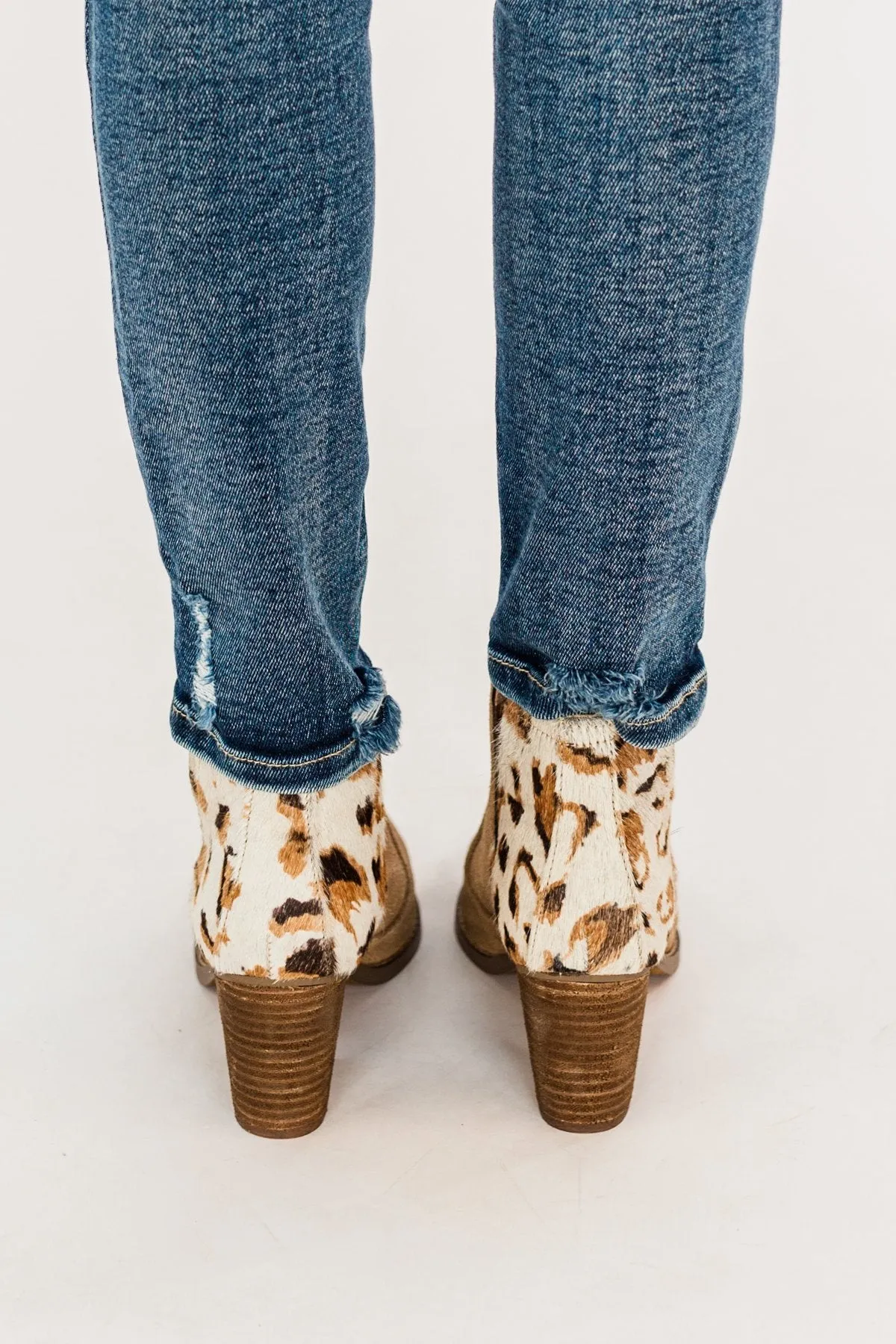 Naughty Monkey Camilyn Booties- Tan & Leopard