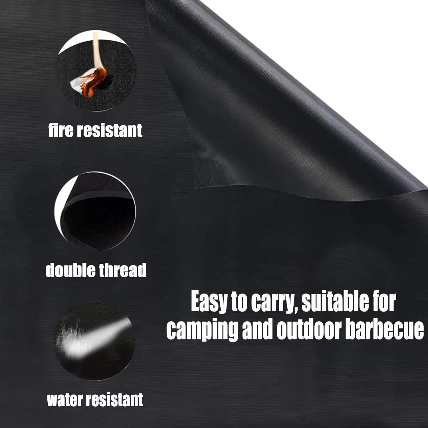 NEW EJPTOYS Yegbong-Outdoor Heat Resistant Fiberglass Fire Pit Mat, Under Grill Fire Pit Mat, BBQ Mat Fire Pit Mat, Fire Mat Deck Protection, Suitable for Outdoor Deck, Grass, Patio, Ground. (39inx60in), Retails $50