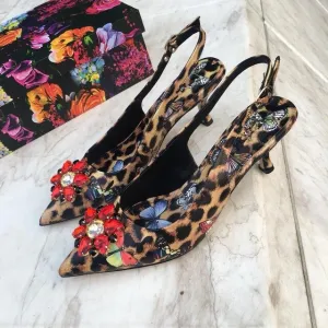 New Hot Sale Shoes Women Summer Pumps Sexy Mature Crystal Sandals With Heel Pointed Toe Ankle Strap Pumps Zapatos De Mujer