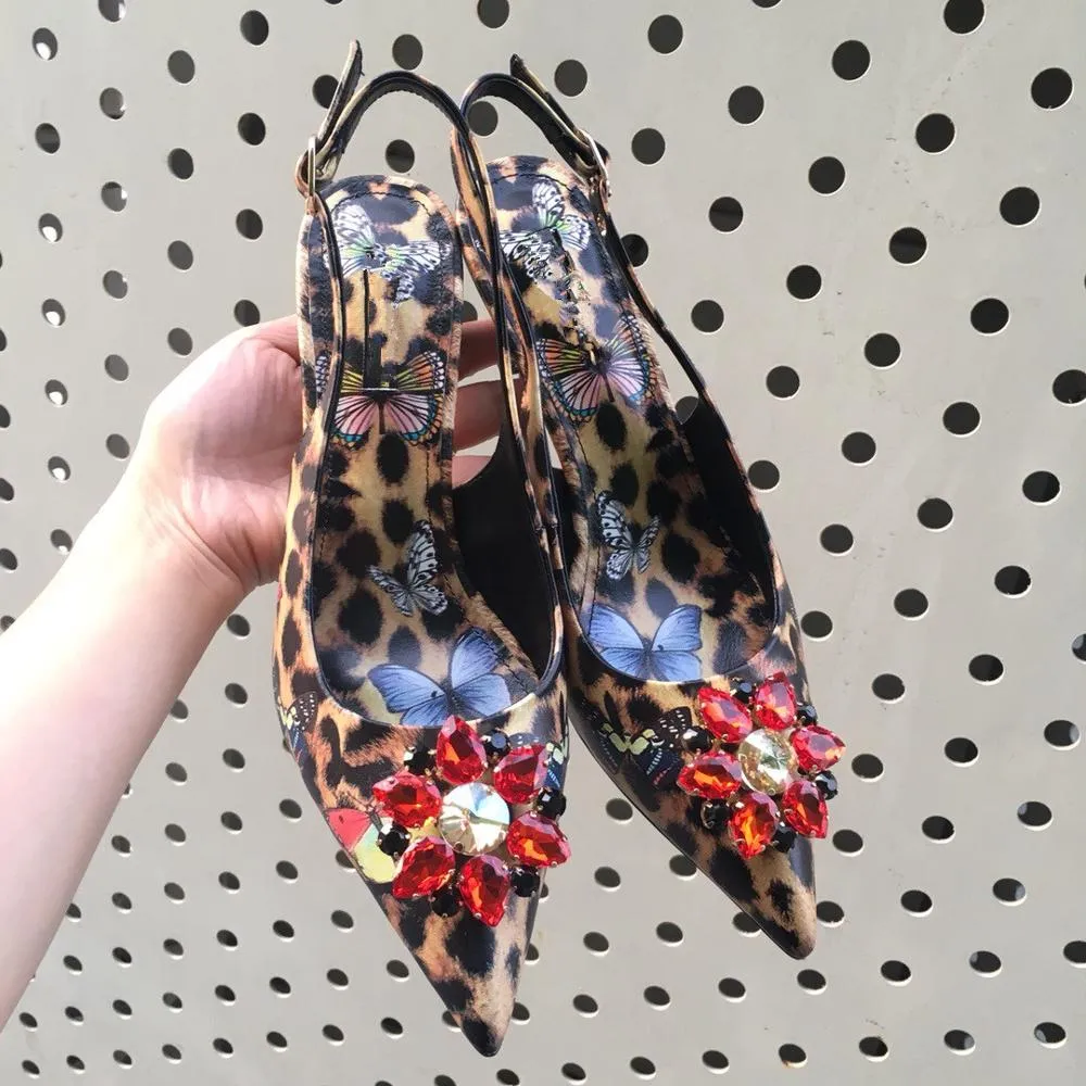 New Hot Sale Shoes Women Summer Pumps Sexy Mature Crystal Sandals With Heel Pointed Toe Ankle Strap Pumps Zapatos De Mujer