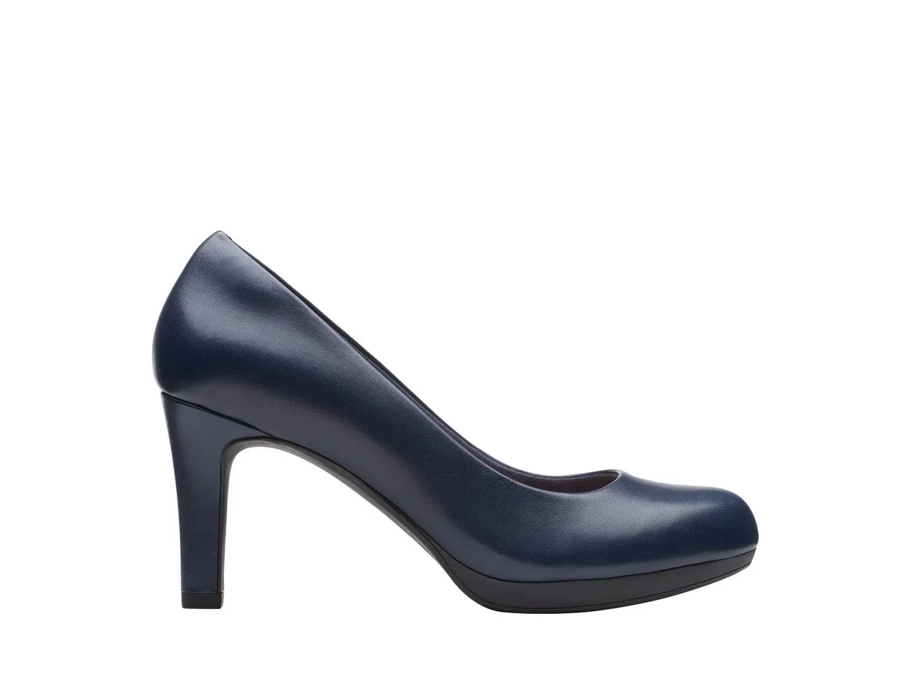 New in box! CLARKS ADRIEL VIOLA PUMP in Navy Leather! Sz 7M!