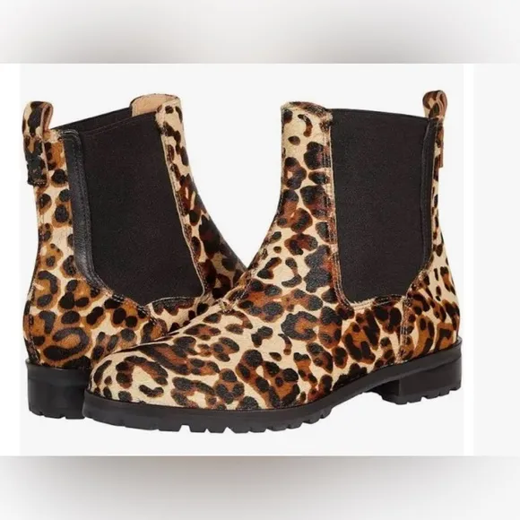 NEW Jack Rogers Margot leopard side gore Lug Sole ankle Booties Sizes 5 &amp; 9.5