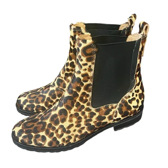NEW Jack Rogers Margot leopard side gore Lug Sole ankle Booties Sizes 5 &amp; 9.5