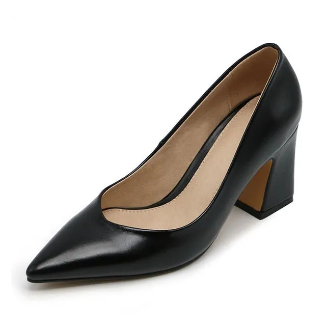 New Women Pointed Toe Pumps Solid Color High Heels Shoes Women Concise Office Lady Daily Party Footwear Size 32-43