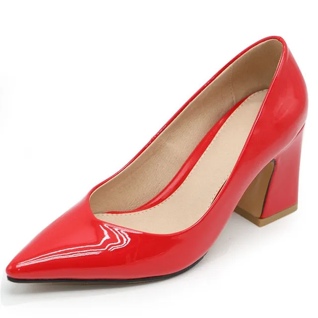 New Women Pointed Toe Pumps Solid Color High Heels Shoes Women Concise Office Lady Daily Party Footwear Size 32-43