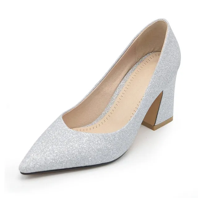 New Women Pointed Toe Pumps Solid Color High Heels Shoes Women Concise Office Lady Daily Party Footwear Size 32-43