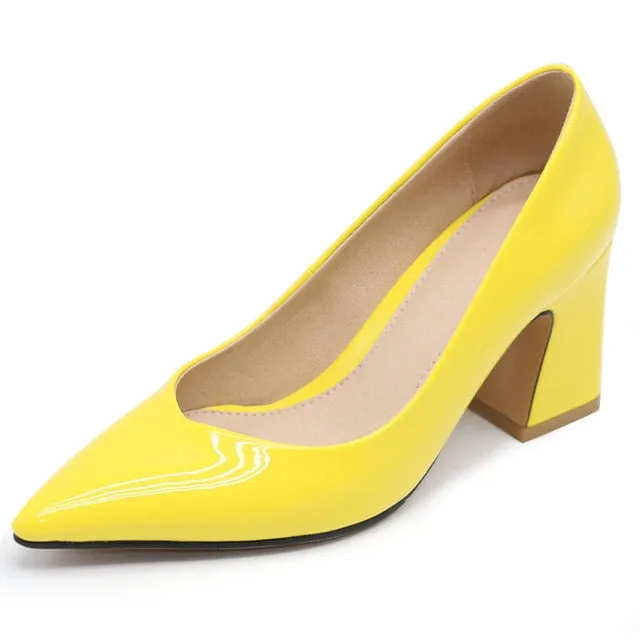 New Women Pointed Toe Pumps Solid Color High Heels Shoes Women Concise Office Lady Daily Party Footwear Size 32-43