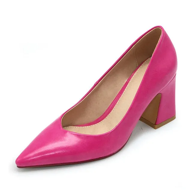 New Women Pointed Toe Pumps Solid Color High Heels Shoes Women Concise Office Lady Daily Party Footwear Size 32-43
