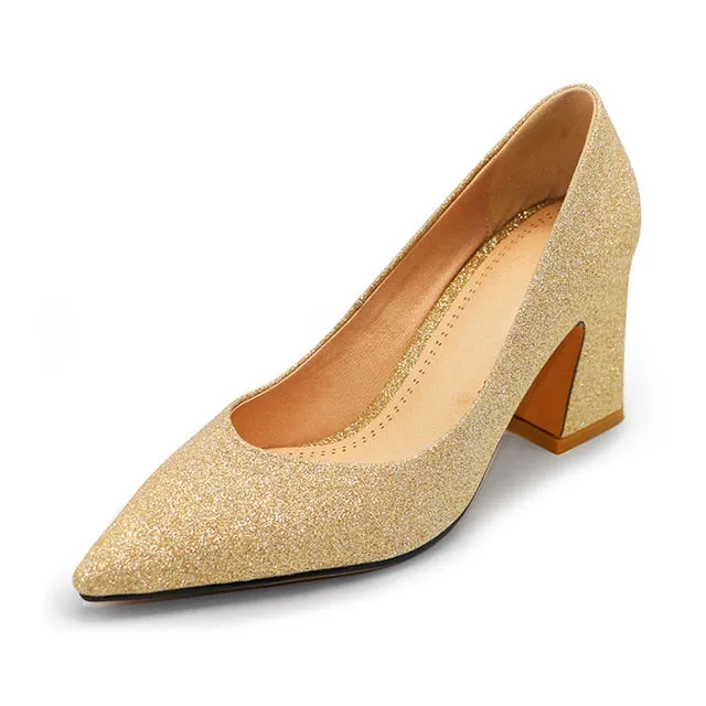 New Women Pointed Toe Pumps Solid Color High Heels Shoes Women Concise Office Lady Daily Party Footwear Size 32-43