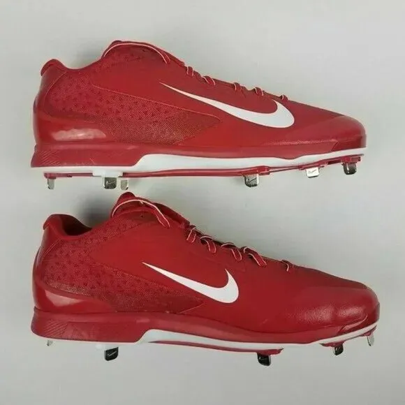 Nike Air Huarache Pro Low Metal Baseball Cleats Men Size 16 Red White 599233-611