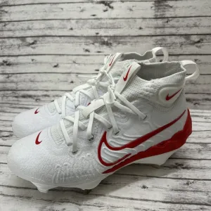 Nike Alpha Huarache NXT Metal Baseball Cleats White Red DJ6517-104 Mens Size 7.5