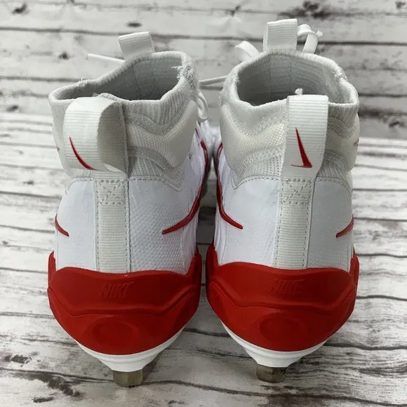 Nike Alpha Huarache NXT Metal Baseball Cleats White Red DJ6517-104 Mens Size 7.5