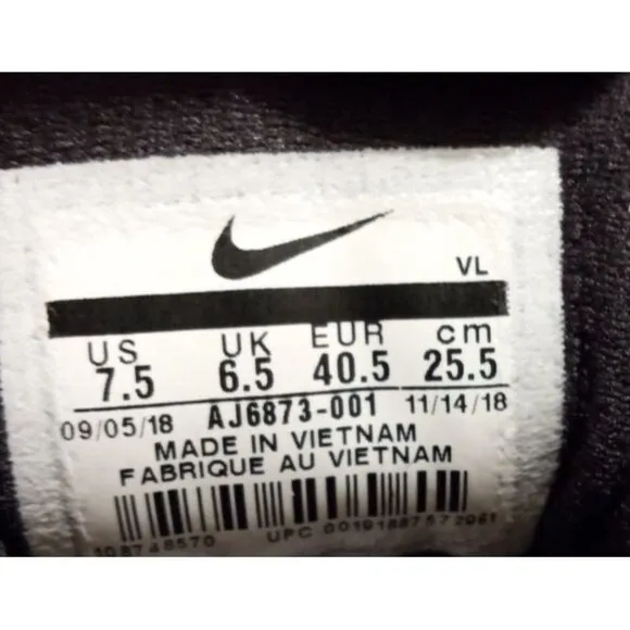 Nike  Huarache AJ6873 Elite 2 Black White Baseball Cleats Men's Size 7.5 New