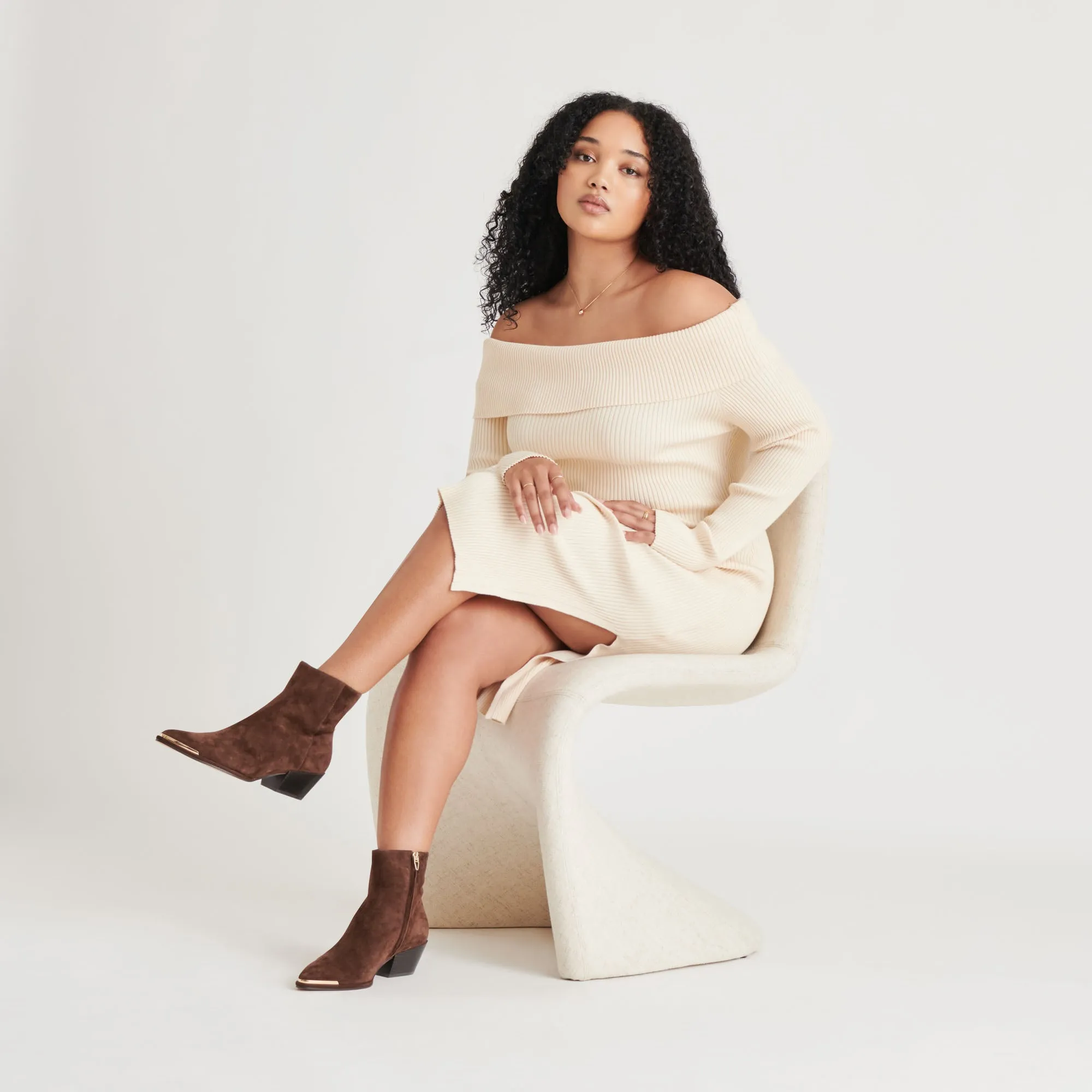 NONAH BOOTIES DK BROWN SUEDE