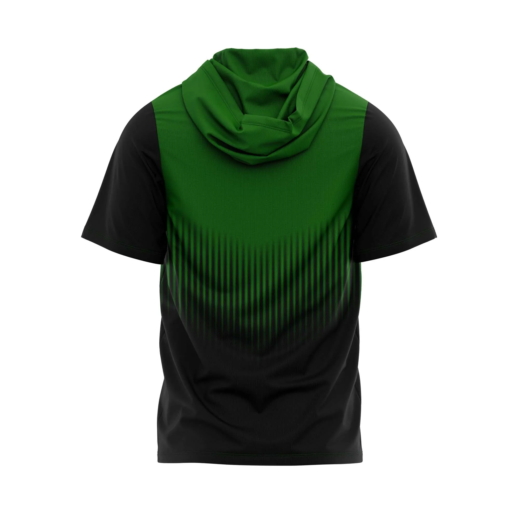 NORTH HUNTERDON Lightweight Short Sleeve Hoodie - Black/Green