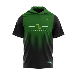 NORTH HUNTERDON Lightweight Short Sleeve Hoodie - Black/Green