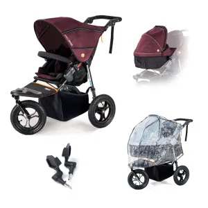 Out n About Single Nipper V5 New Parent Starter Bundle - Brambleberry Red - Please allow 7 days for delivery