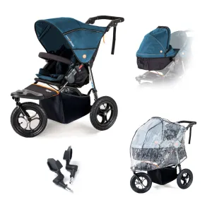 Out n About Single Nipper V5 New Parent Starter Bundle - Highland Blue - Please allow 7 days for delivery