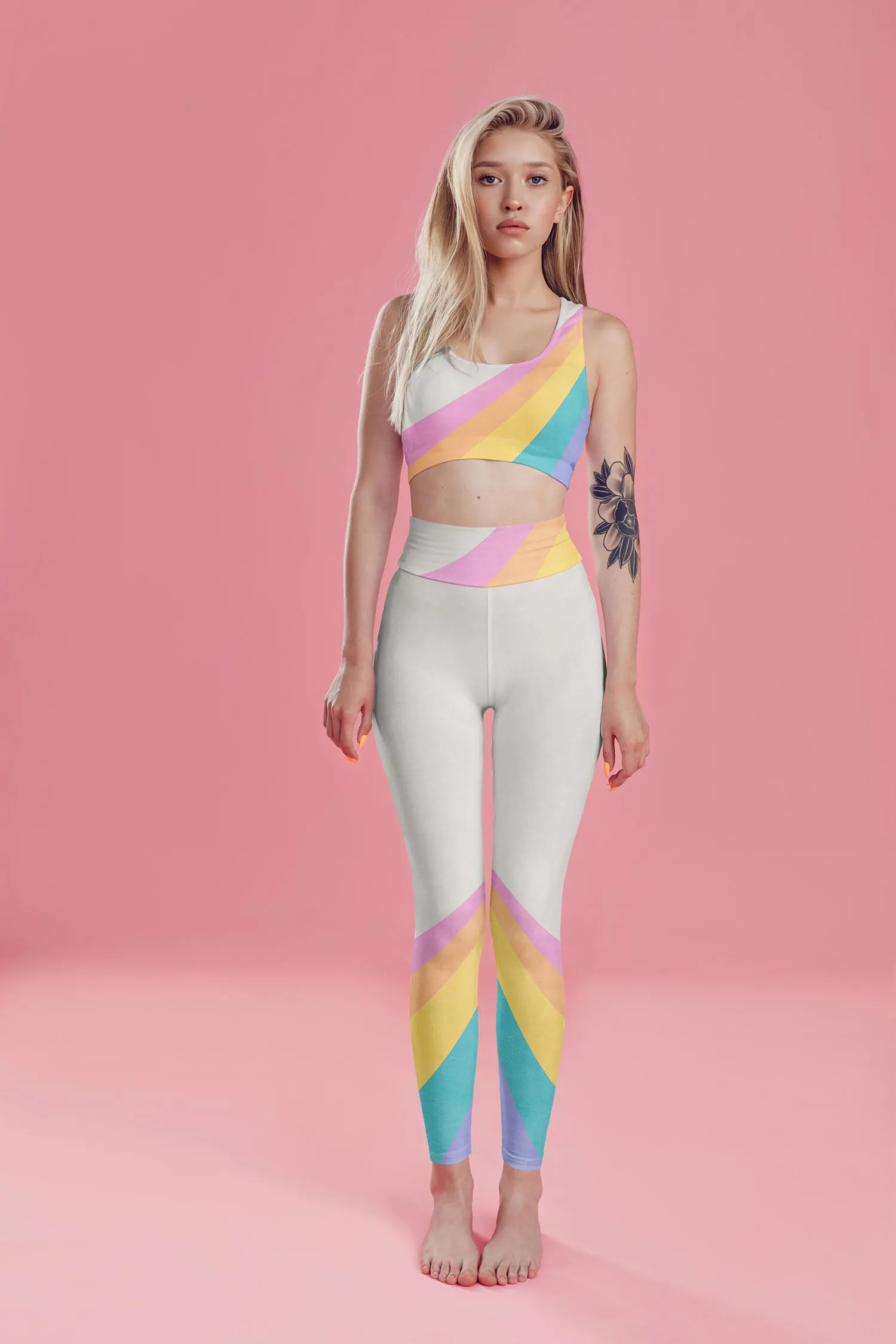 Pastel Rainbow Color Block Top