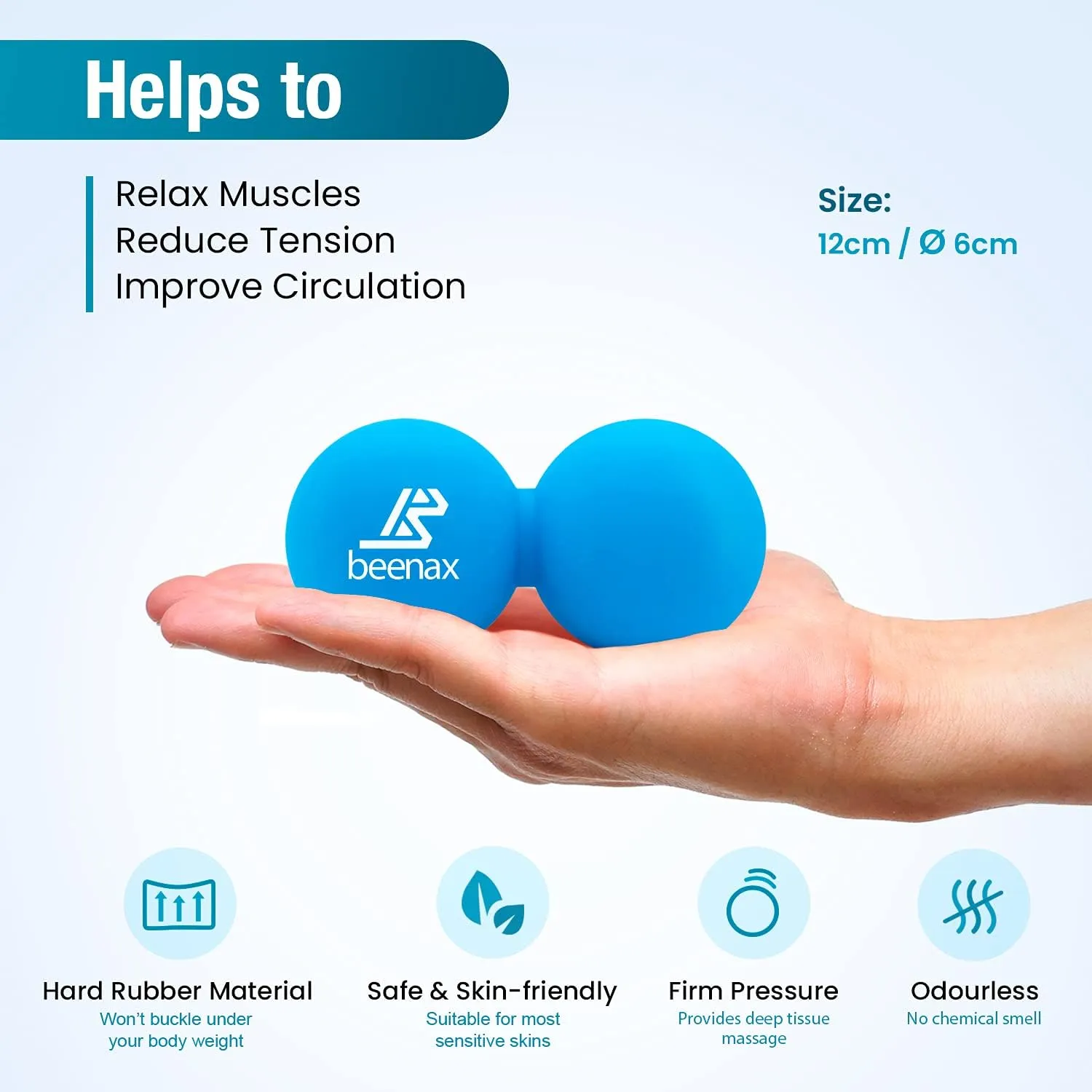 Peanut Massage Ball, Double Lacrosse Ball - Blue