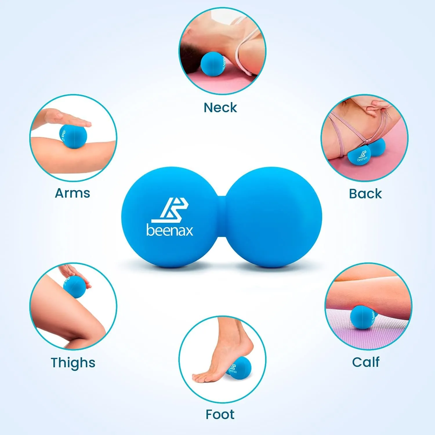 Peanut Massage Ball, Double Lacrosse Ball - Blue