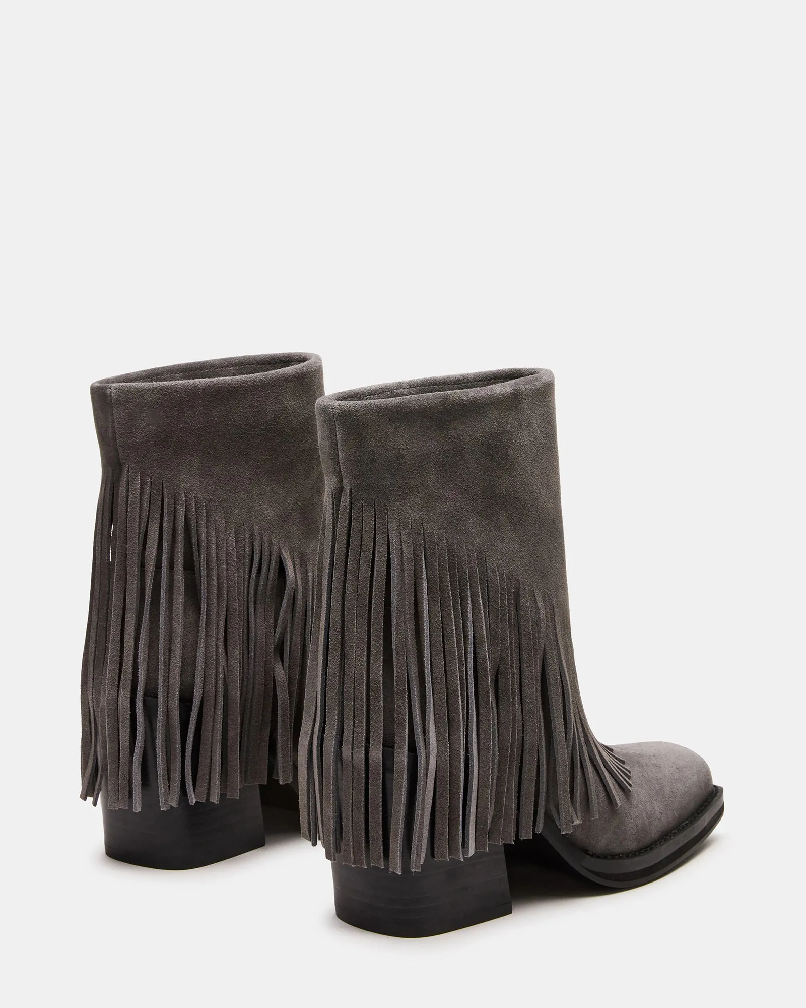 PIA FRINGE GREY SUEDE