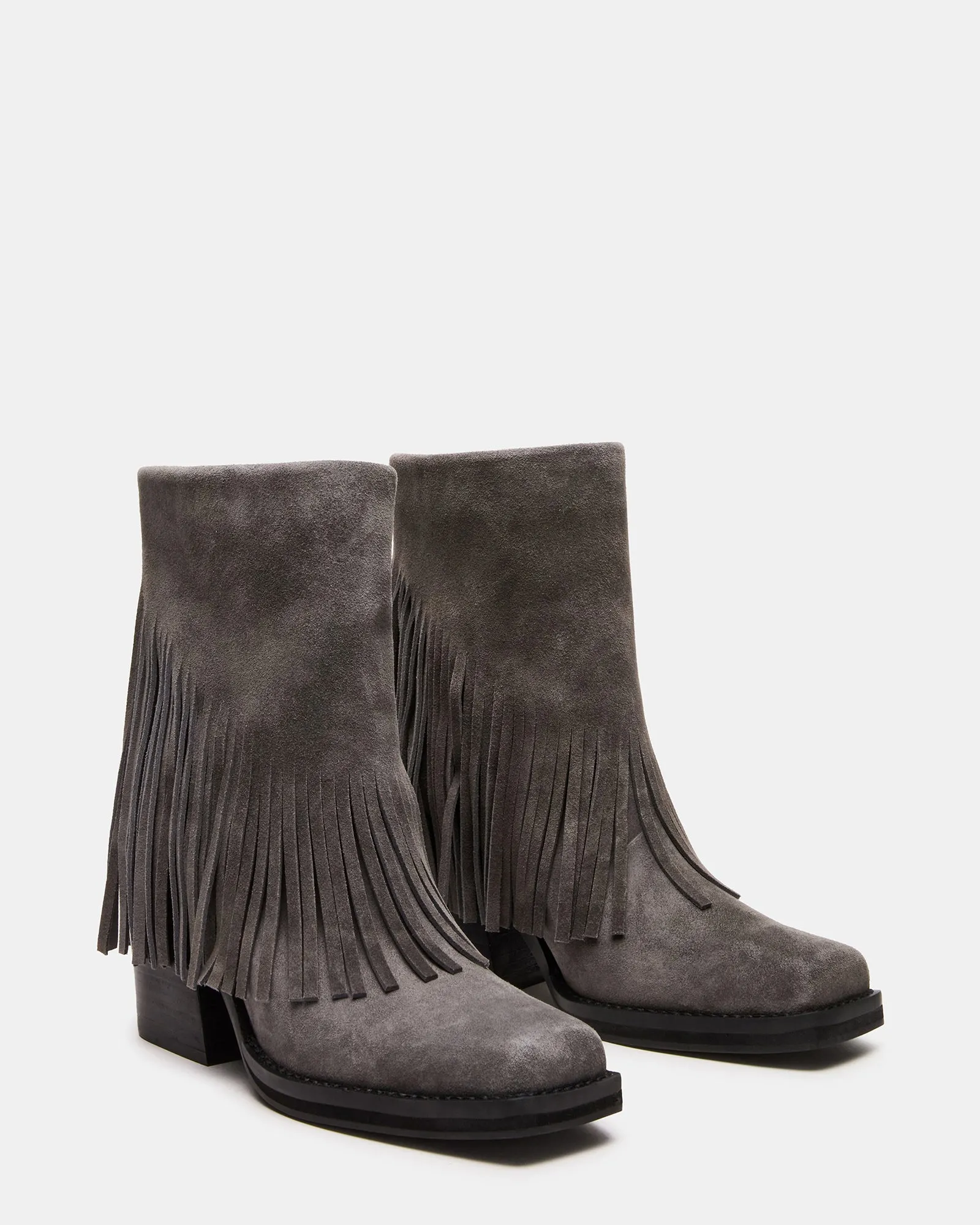 PIA FRINGE GREY SUEDE