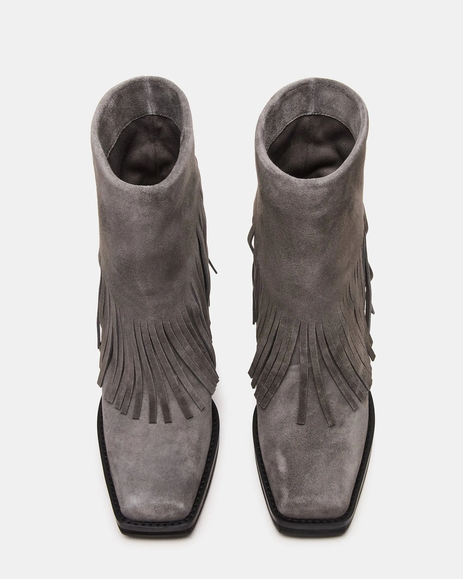 PIA FRINGE GREY SUEDE