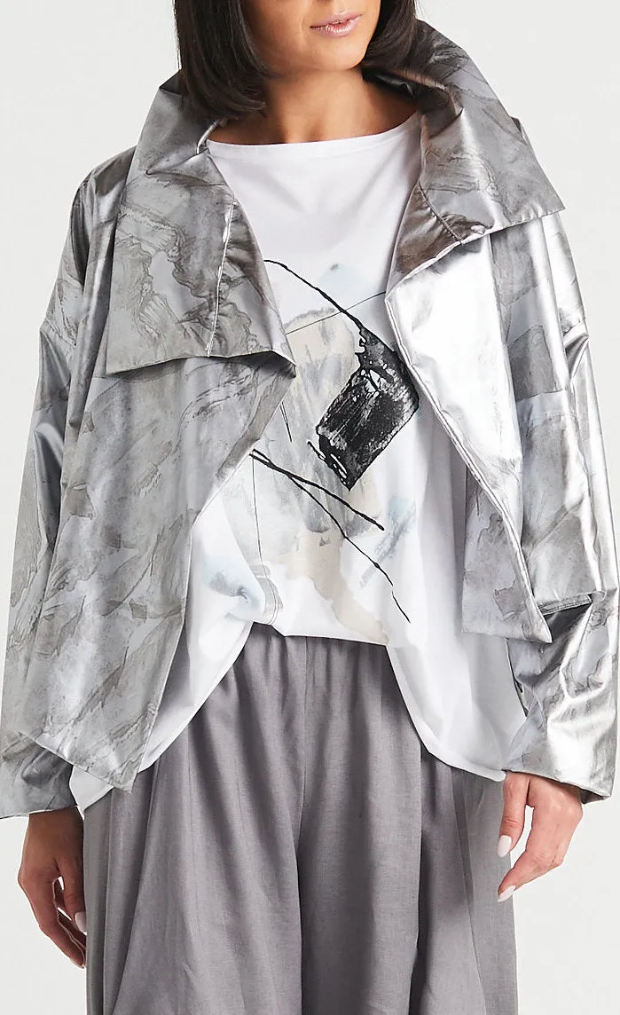Planet Cropped Asymmetrical Jacket
