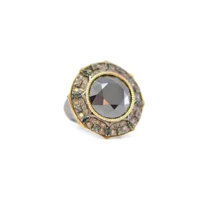 Pointed Round Hematite Cocktail Ring